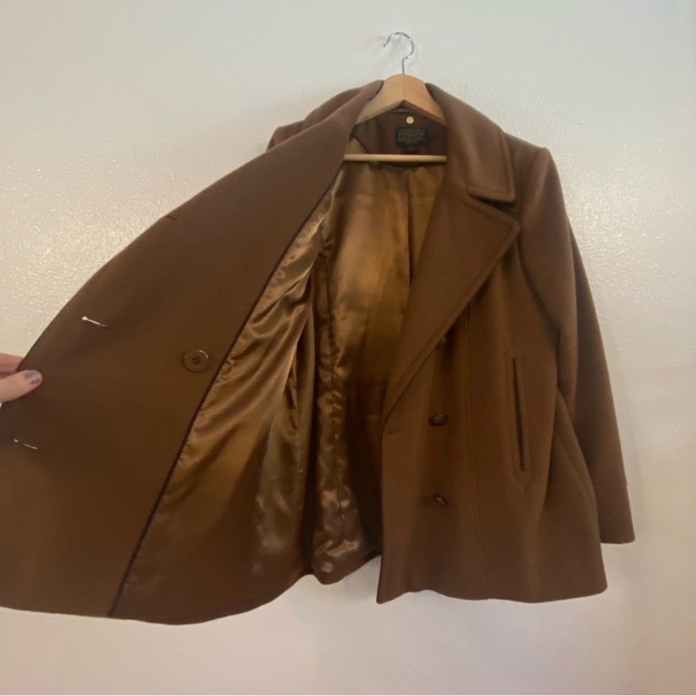 Pendleton Brown Tan Wool Satin Lined Tailored Bla… - image 8